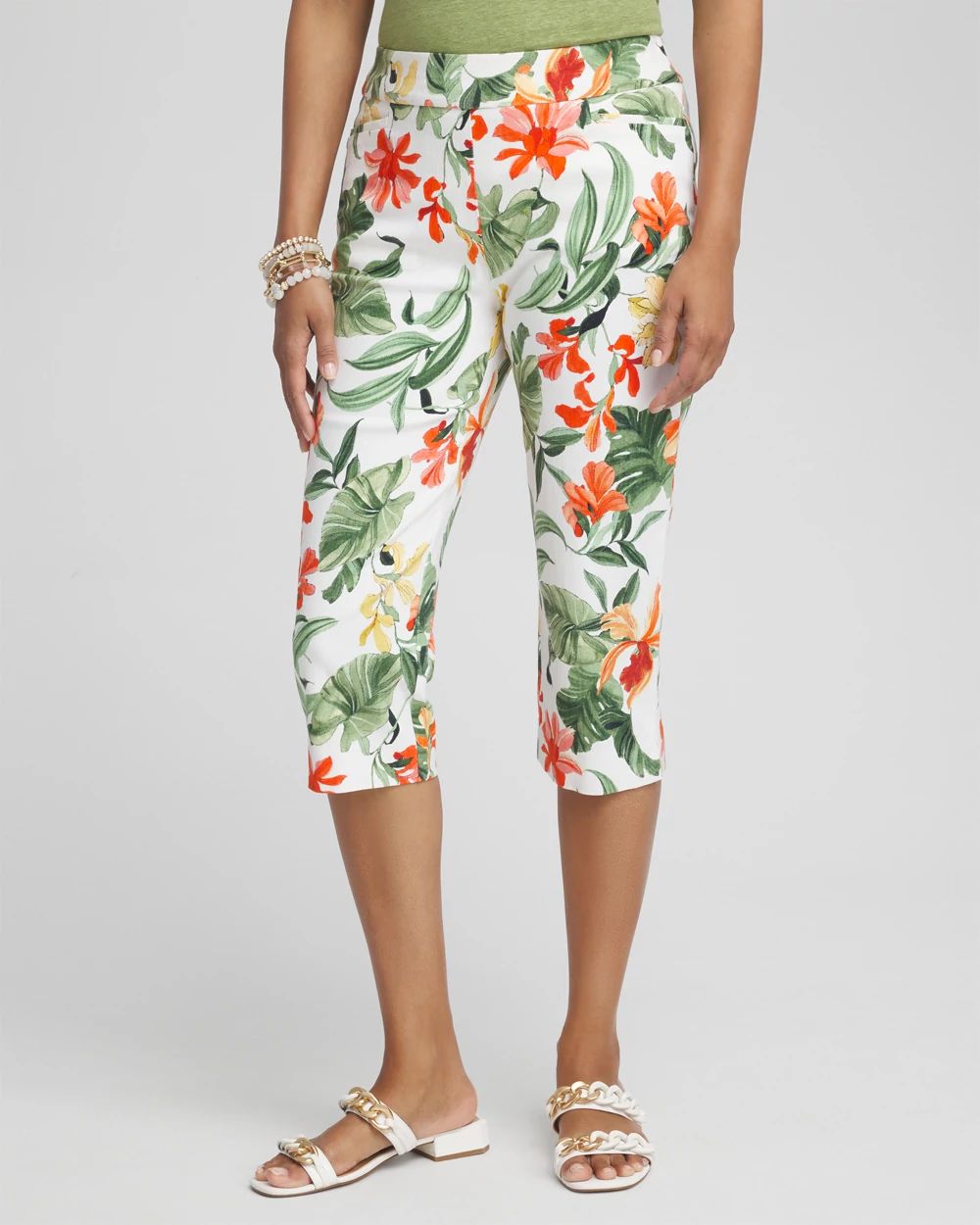 Brigitte Orchid Print Capris | Chico's